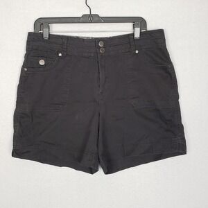 Dakota Blue Cotton Chino Shorts Black Flap Pockets Casual Summer Staple Size 12